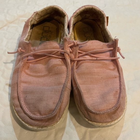 (2) Hey Dude Wendy Youth 3 Sugar Vibe Linen Cotton Candy Shoes Bundle Fair Cond. - Picture 9 of 13